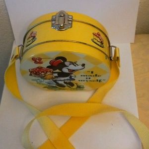 Vintage Disney Minnie Mouse I Made It Myself Tin Round Mini Lunchbox Purse